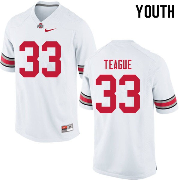 Ohio State Buckeyes #33 Master Teague Youth College Jersey White
